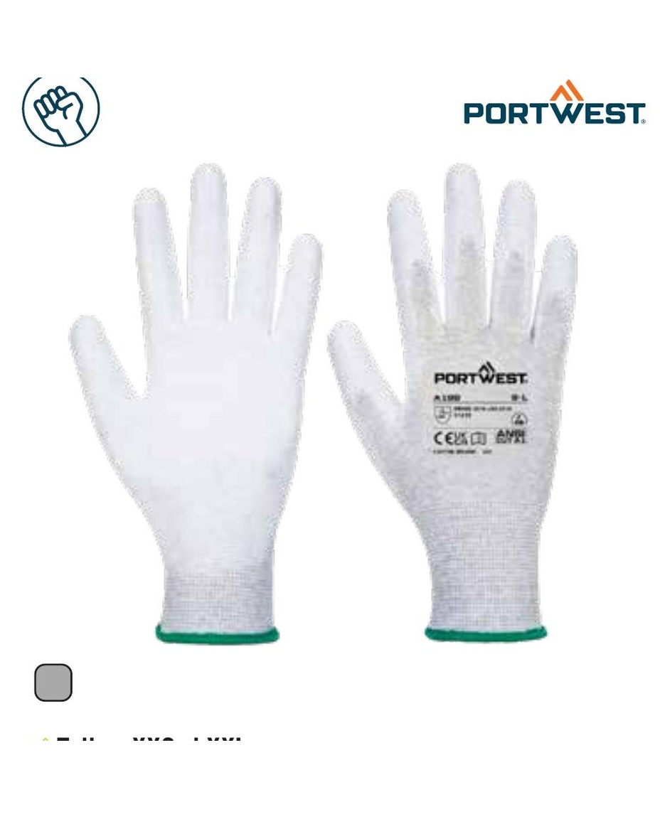 GUANTE ANTIESTÁTICO CON LA PALMA CUBIERTA CON PU